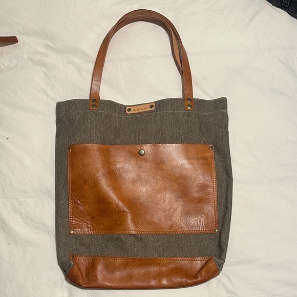 awax Handbags - Stylish Canvas and Leather Tote Bag